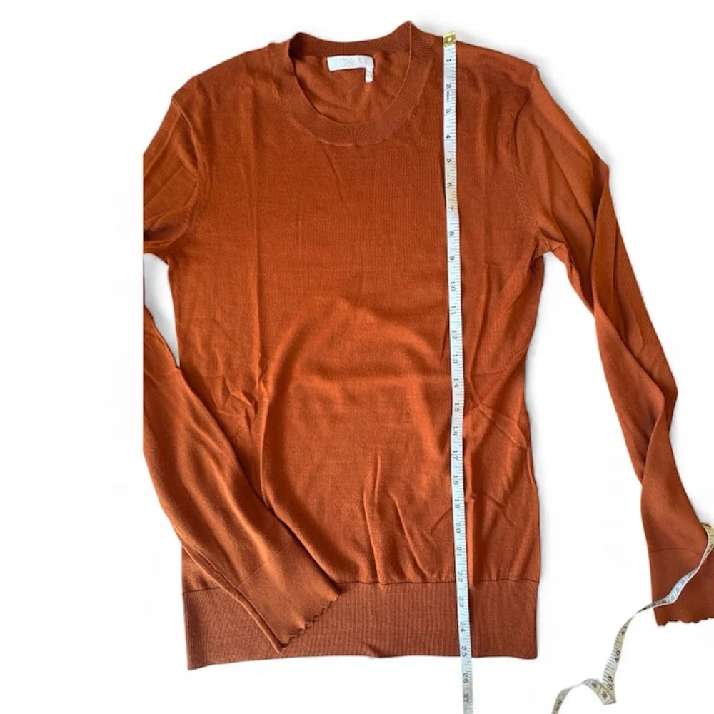 Chloé Fine Wool Crewneck Sweater – Tulip Red (Rust) – Size S – NWOT